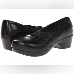 Dansko Tilda Black Leather Slip On Shoes Size 39